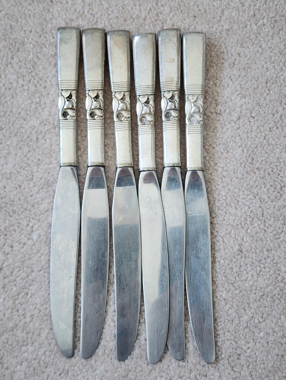 Silverplated 1940s MORNING STAR Set Of 6 Knives Silverware